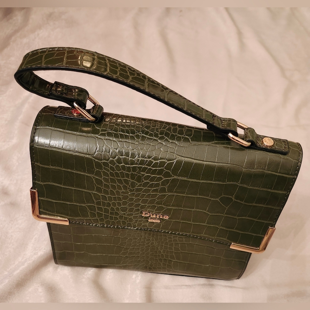 Dune London Green Crocodile-Embossed Handbag